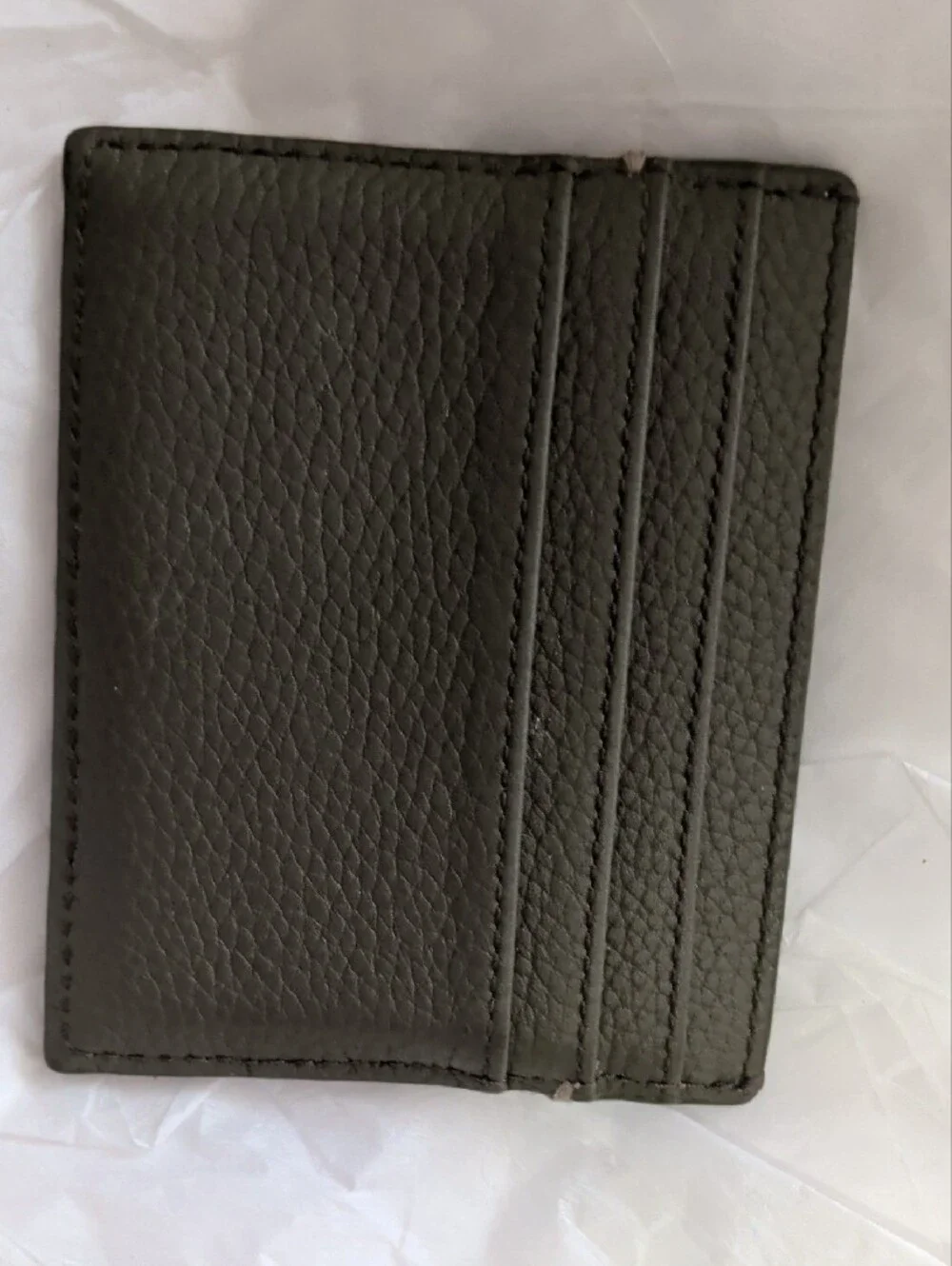 Gray Canvas & Dark Gray Pleather Card Sleeve Card Holder Wallet